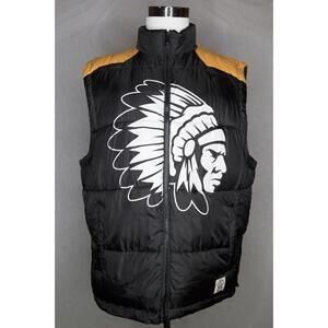 Hustle Gang indian yellow Black Puffer Vest Sz 2XL